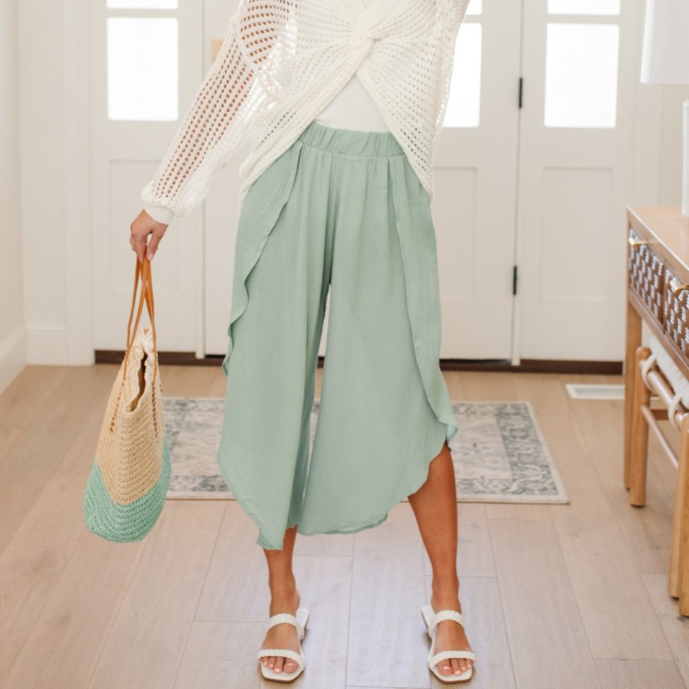 New! Mint Summer Flowy Pants
